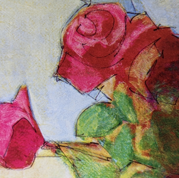 Yuval Wolfson NWOT art print signed archival "Breakfast Table" floral yellow - Picture 3 of 9